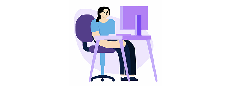 Illustration of a woman working on a computer